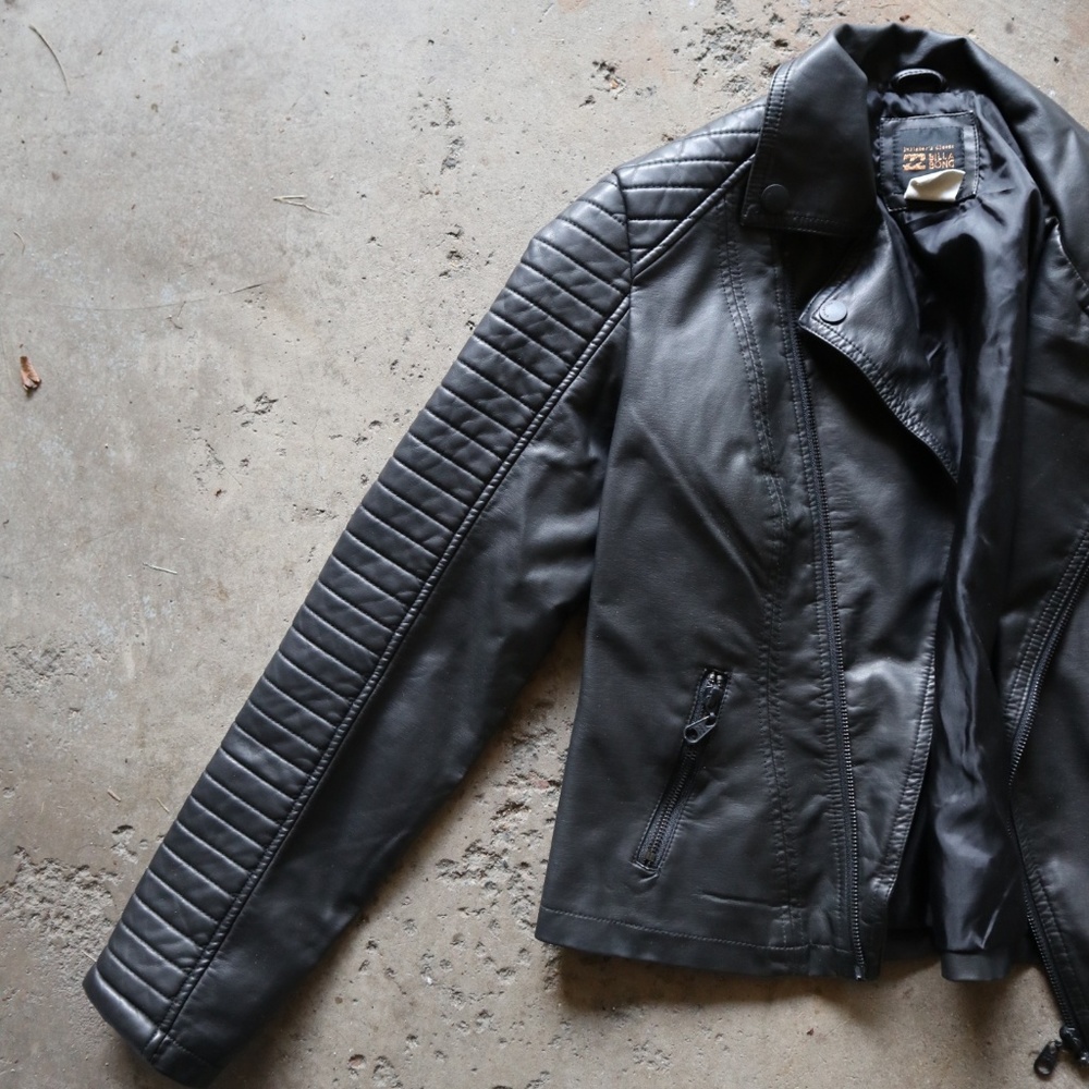 Billabong Women's Vegan Leather Moto Jacket
